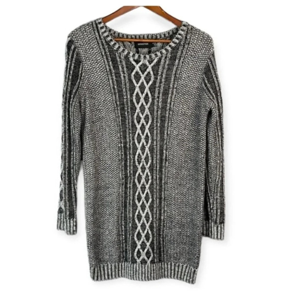 MINKPINK Cable Knit Baggy Tunic Sweater Grey Mix Long Sleeves Coastal Size S - Picture 2 of 9